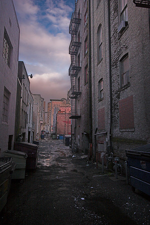 Sacramento Alley Way after a storm