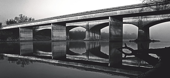 South View of 16th street Bridge in B&W